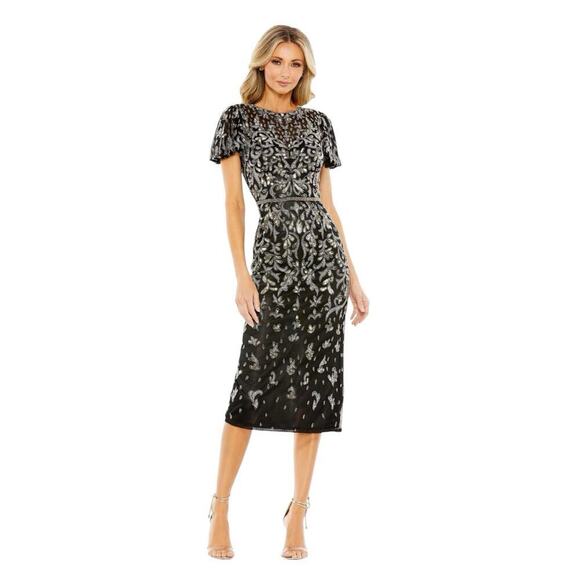 Mac Duggal Dresses & Skirts - Mac Duggal 5727 Elegant Beaded Sequin Embellished Midi Dress‎ Size 12 $498